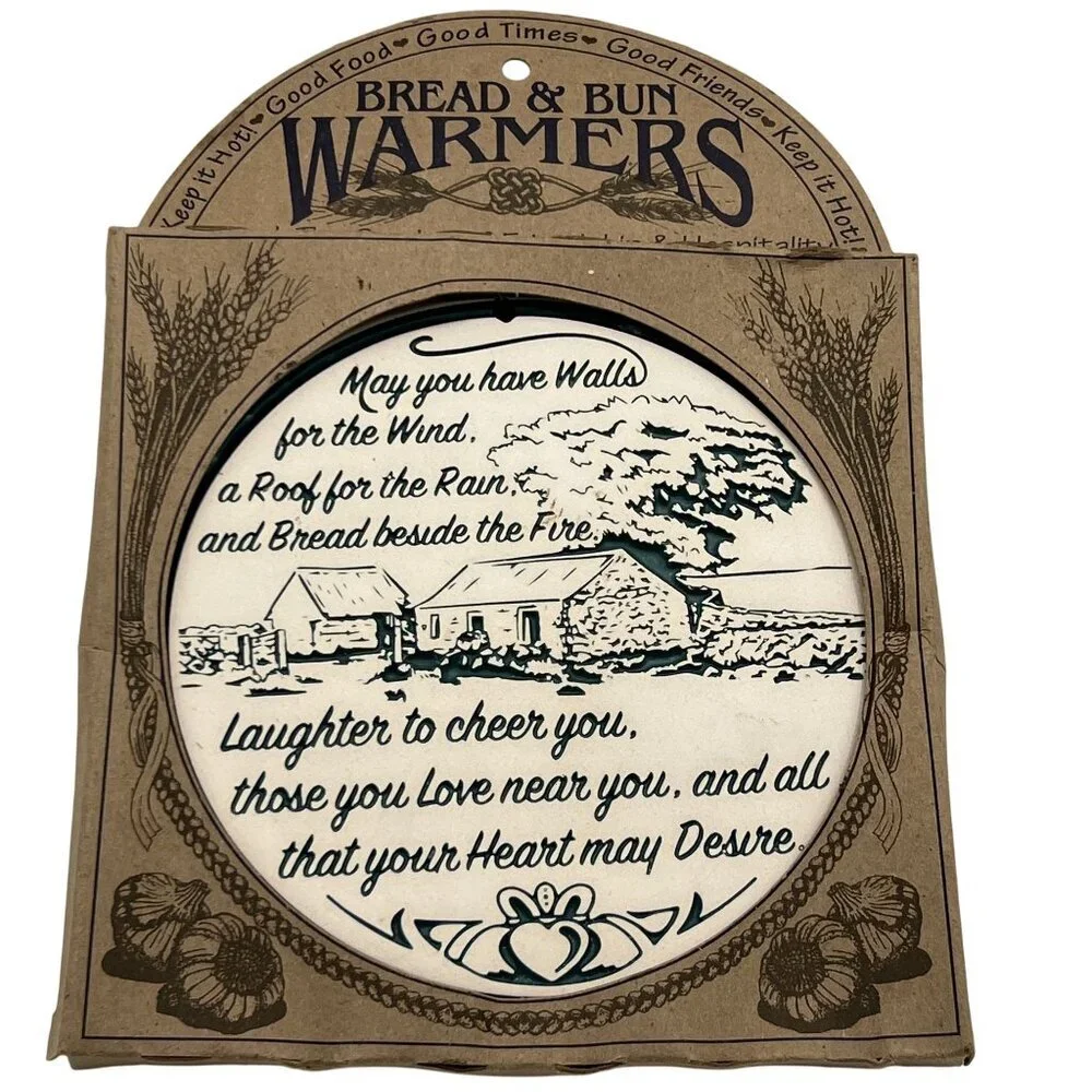 Seneca Ceramics New Bread Bun Warmer Irish Blessing Handcrafted Holiday USA Made